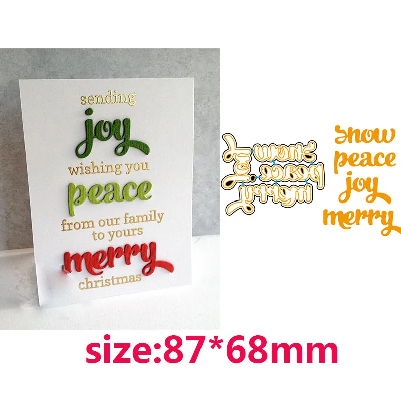 

"Snow" "Peace" "Joy" Words Metal Cutting Dies for Scrapbooking Craft Die Cut DIY Crafts Card Making Embossing Stencil