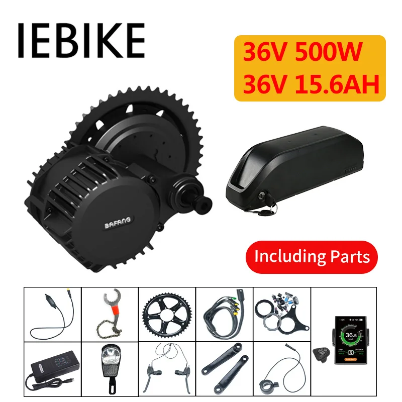 36V500W Bafang BBS02 бесщеточный мотор среднего привода комплект для преобразования