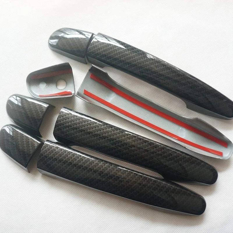 Спорт углеродного волокна Стиль дверная ручка Накладка для Mazda 2 3 6 CX-3 CX-5 CX-9 (с