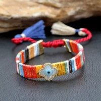 new cloversunflowerhearteye bohemian charm bracelet fashion luxury designed classic colorful tassel rope for women jewelry
