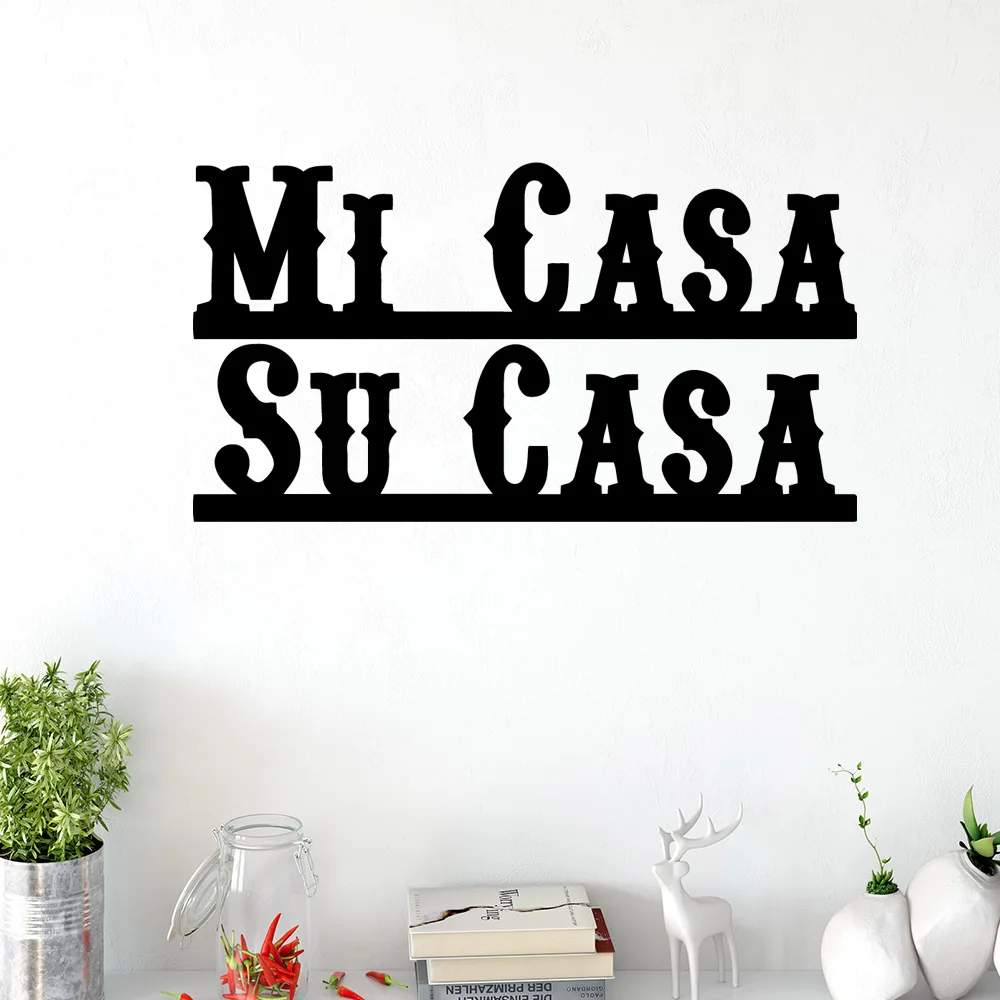 Прямая поставка наклейки на стену с надписью Mi Casa Su самоклеящиеся виниловые обои