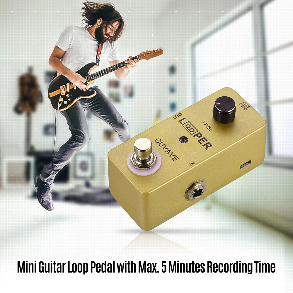 

Guitar Pedal Mini Guitar Loop Looper Pedal Max. 5 Minutes Recording Time Unlimited Overdubs Full Metal Shell guitar accessories