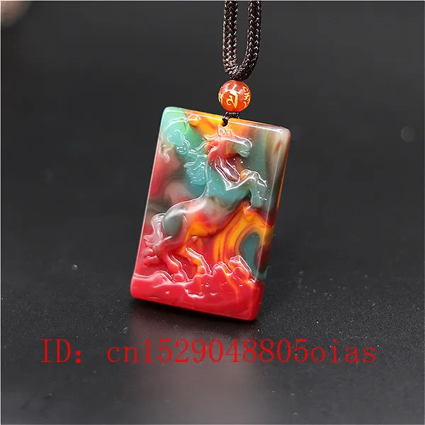 Ожерелье с подвеской в виде лошади из нефрита натурального цвета китайские