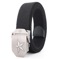 38mm wide canvas military tactical belt men high quality metal stars buckle pants accessories new unisex outdoor training belt