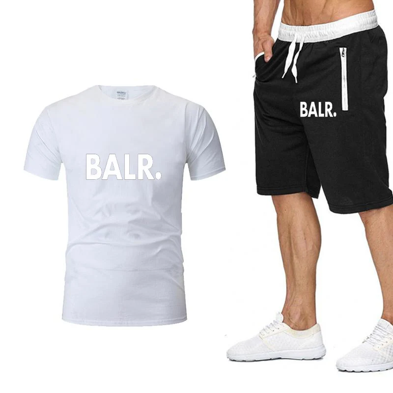 

Sports fitness two-piece sports T-shirt and pants brand casual sports suit fashionable pure cotton sportswear summer 2021
