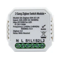2 gang smart switch breaker module with neutral automation tuya zigbee app remote control for alexa google home ifttt smart home