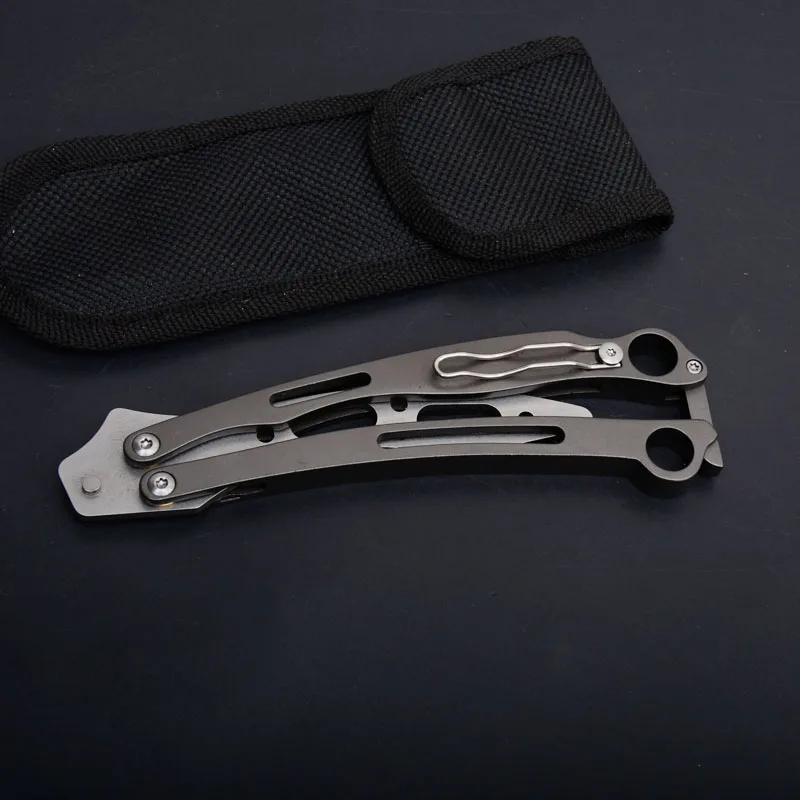 Изогнутый тренировочный нож cs go бабочка в ноже balisong ножи arambit складной нож 5cr15mov лезвие тренировочные ножи титановый инструмент