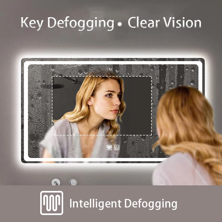 

Winning Smart Screen Led Lighted Bathroom Touch Screen Smart Mirror Glass Wifi Magic Mirror For Bathroom Using Miroir Mural