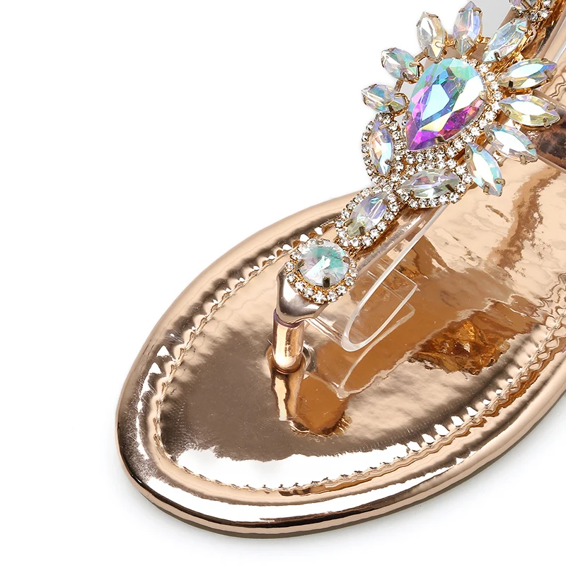 2020 женские сандалии стразы на плоской подошве богемные гладиаторы женская