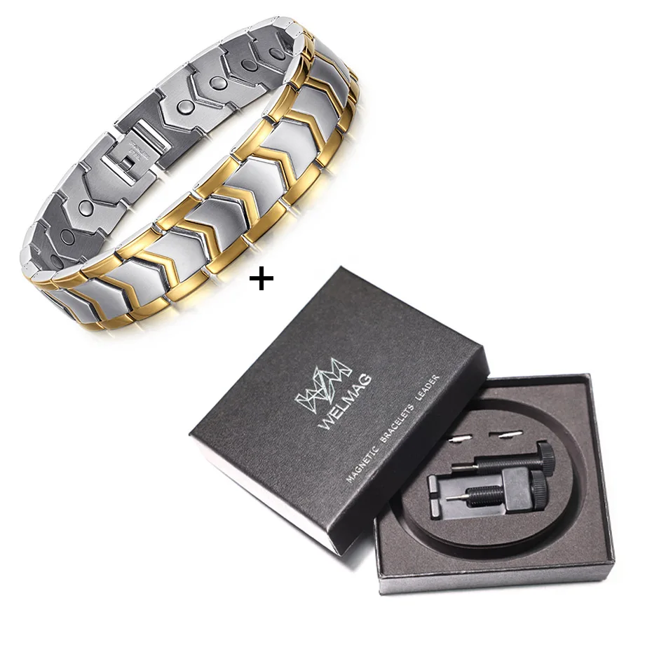 WelMag магнитные энергетические браслеты модные из нержавеющей стали для мужчин
