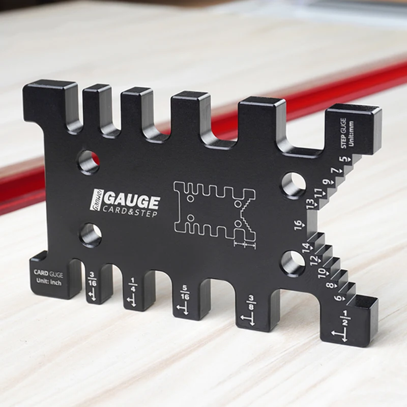 

Woodworking Tenon Caliper Measuring Ruler High Precision Metric Imperial Card Gauge for Wood Work Router Saw Table Machine Tools