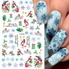 3D наклейки для ногтей, 1 шт., Рождественский лось, снежинки, новый след крови, Череп, голова, летучая мышь, слайдер, украшение для Хэллоуина