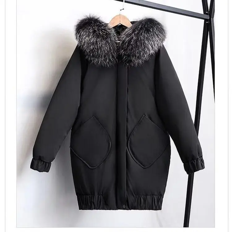 Женская парка большого размера плюс Зимняя Теплая стеганая с капюшоном и толстым
