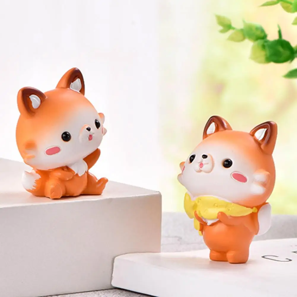 

Фигурка улыбающейся лисы, милая универсальная полимерная статуя маленькой лисы, настольное украшение, креативный дизайн, многостильные Ла...