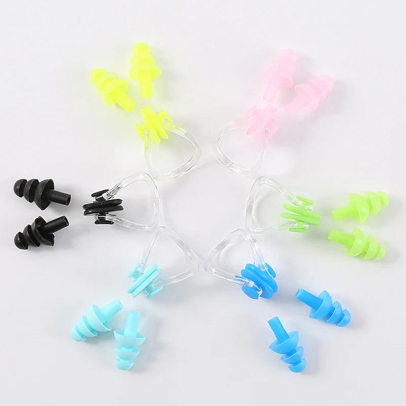 Аксессуары для бассейна мягкие силиконовые зажимы носа плавания + 2 детали