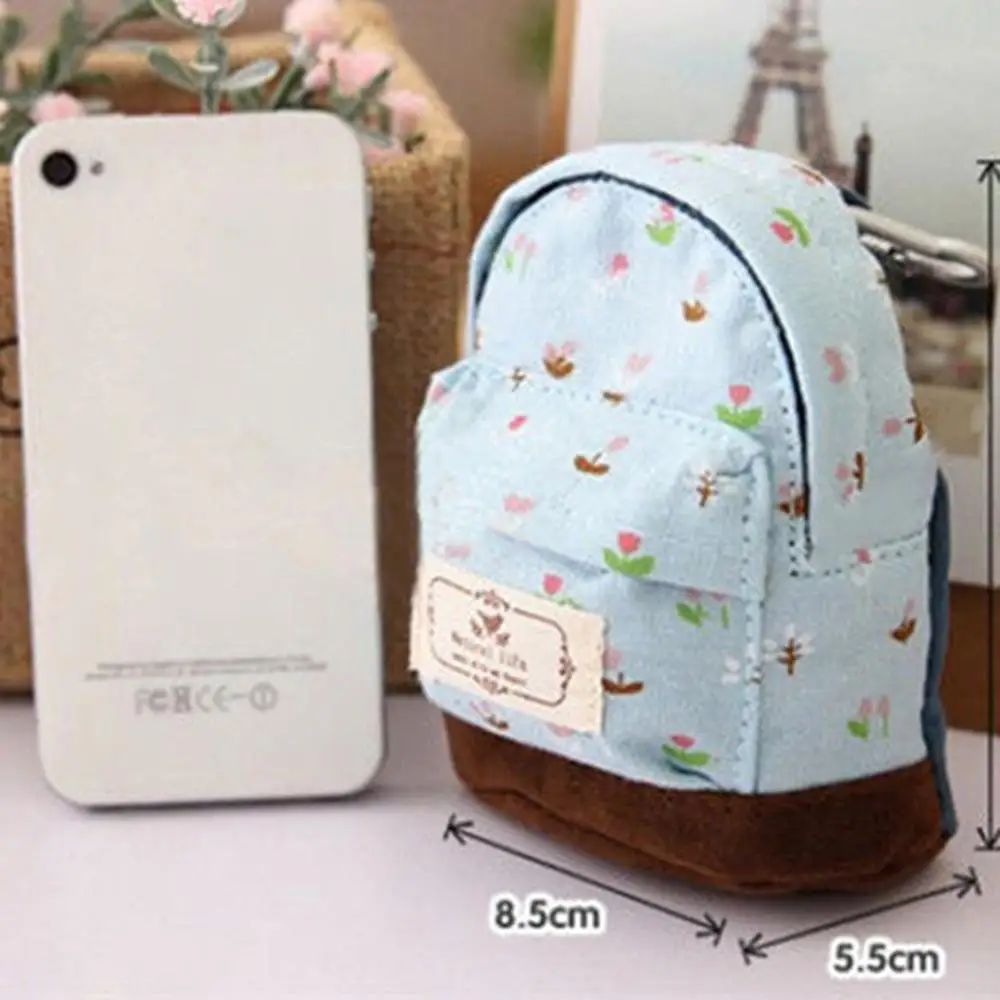 

2020 New Fashion Lovely Fabric Canvas Mini Floral Backpack Women Girls Kids Cheap Coin Pouch Change Purses Clutch Bags