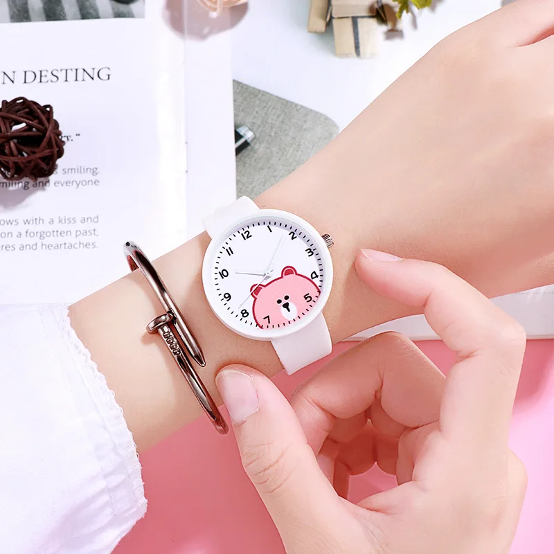 2020 New Fashion Bear Cartoon Women Watch for Children Girls Kids Sport Digital Watches Kid Boys Birthday Gift Student Clock | Наручные