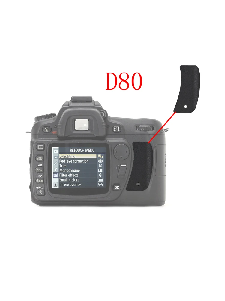 D80 Для Nikon D80 резиновая задняя крышка для камеры DSLR запасная деталь - Цвет: D80