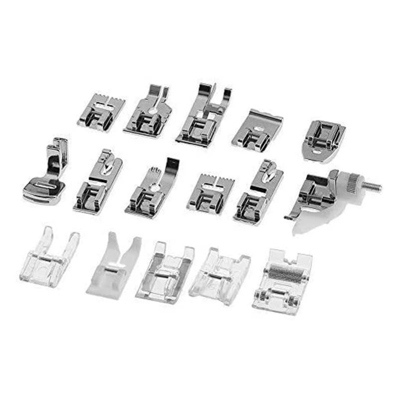 Акция! Набор прижимных лапок комплект из 16 с низким стержнем для швейной машины