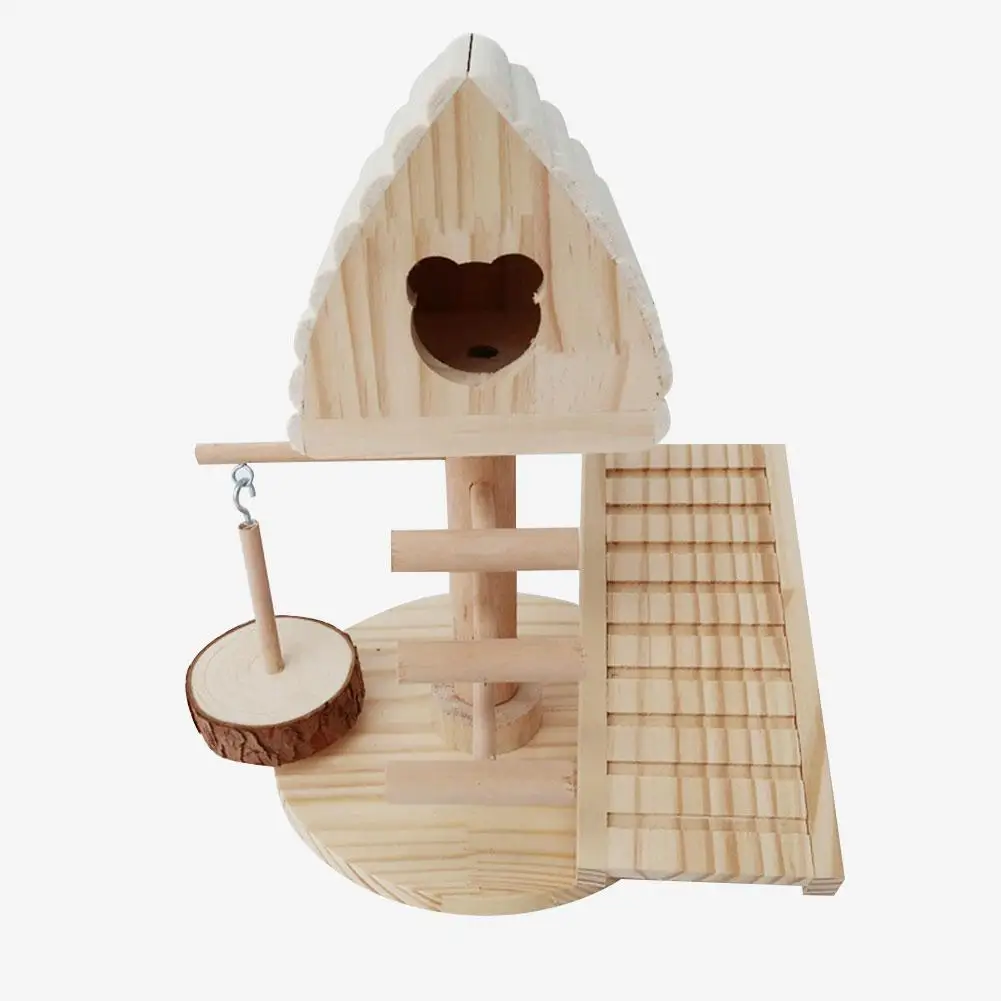 Дом для хомяка прочная без запаха деревянная хижина натуральная деревянный