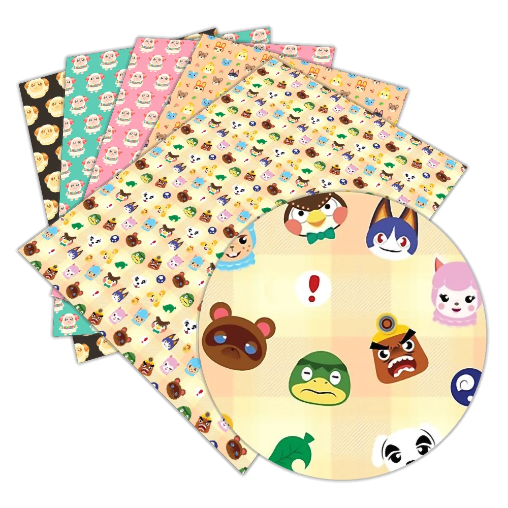 

30 cm x 136 cm Cartoon Printed Faux Synthetic Leather Fabric Sewing DIY Bag Shoes Material L100 L101