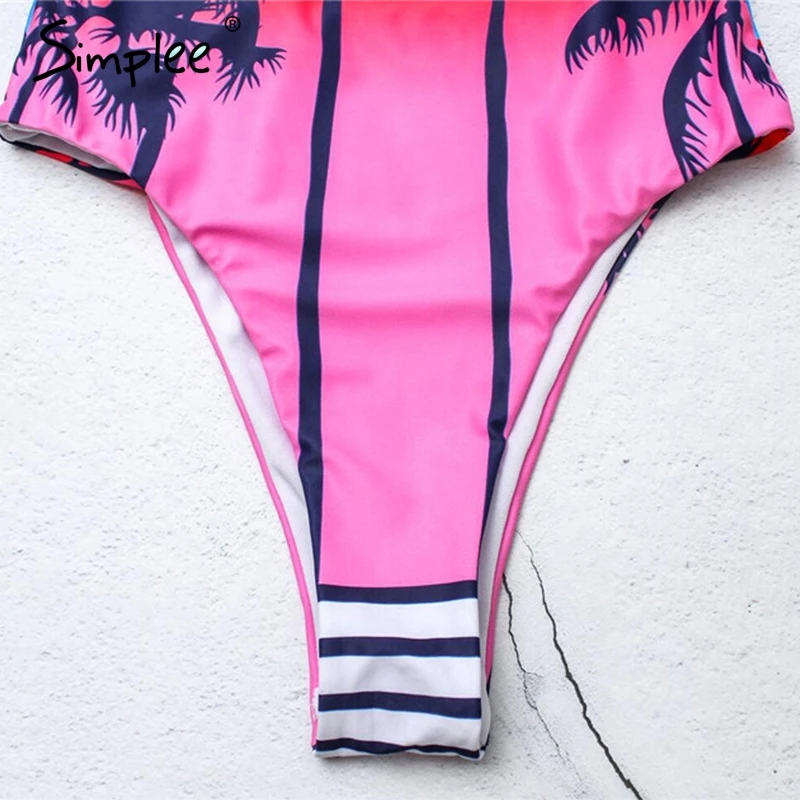 Simplee bikini купальник принт фламинго Sexy bikini купальник принт фламинго купальный костюм купальник цельный 2019новынка