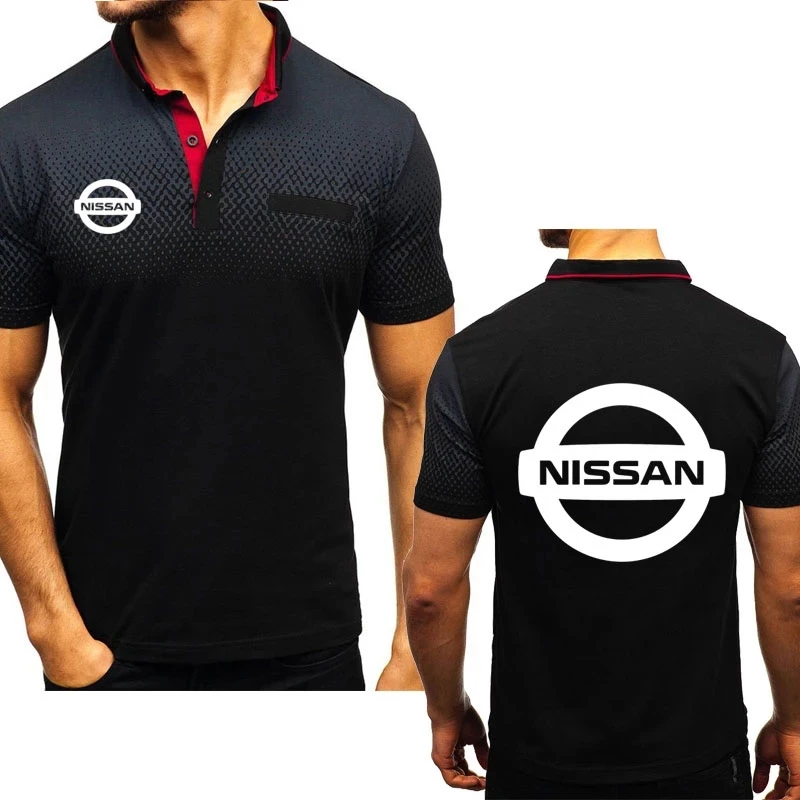 

New Summer Men's Short sleeve tops Nissan Car Logo Printed Cotton high quality Fashion Casual Men's Polo shirt