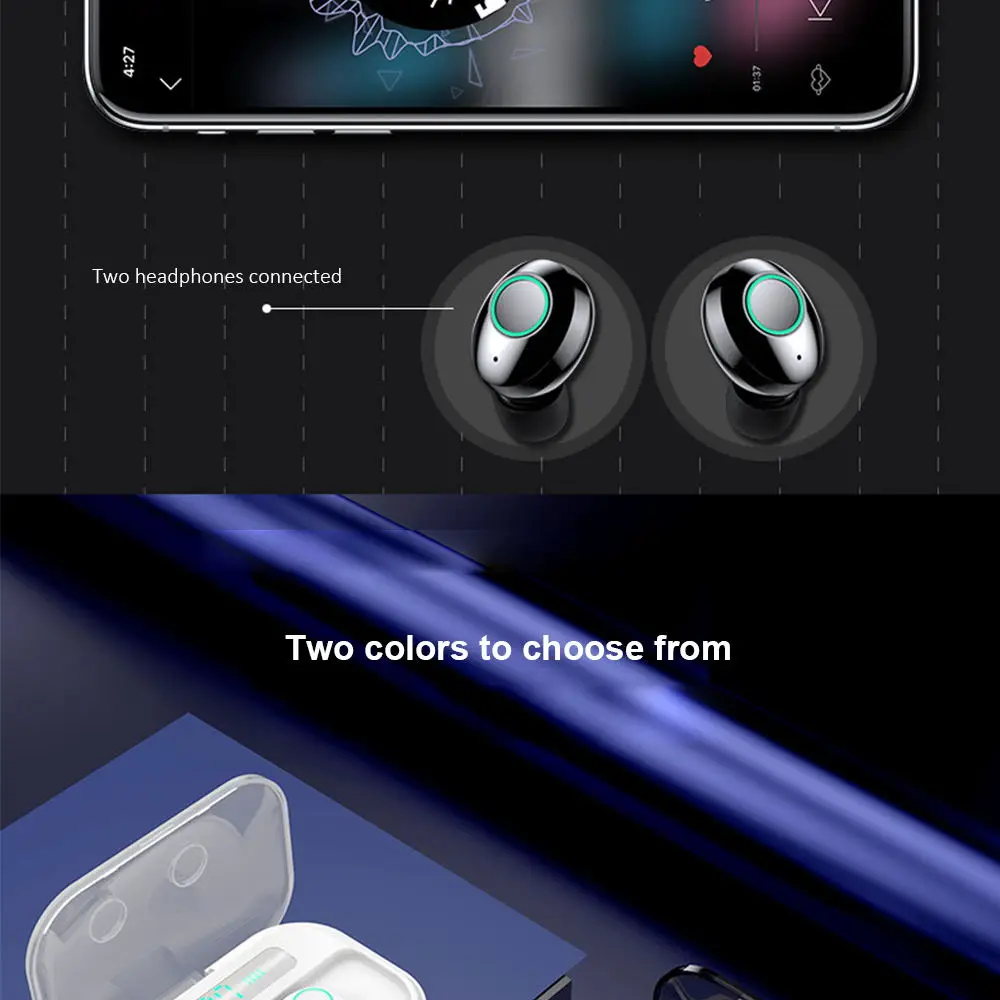 CBAOOO TWS 5,0, Bluetooth наушники, гарнитура, мощный светодиодный дисплей, беспроводные наушники, IPX7, водонепроницаемые спортивные наушники, стерео, бас, наушник