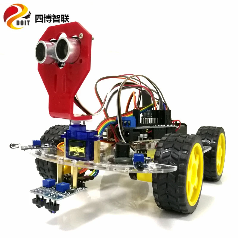 SZDOIT WI-FI Управление Смарт 4WD RC робот шасси автомобиля 2 способ отслеживания