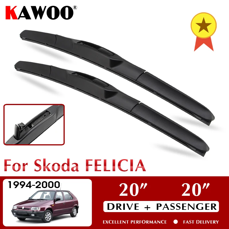 

KAWOO Wiper Car Wiper Blades For Skoda FELICIA 1994-2000 Windshield Windscreen Front Window Accessories 20"+20" LHD RHD