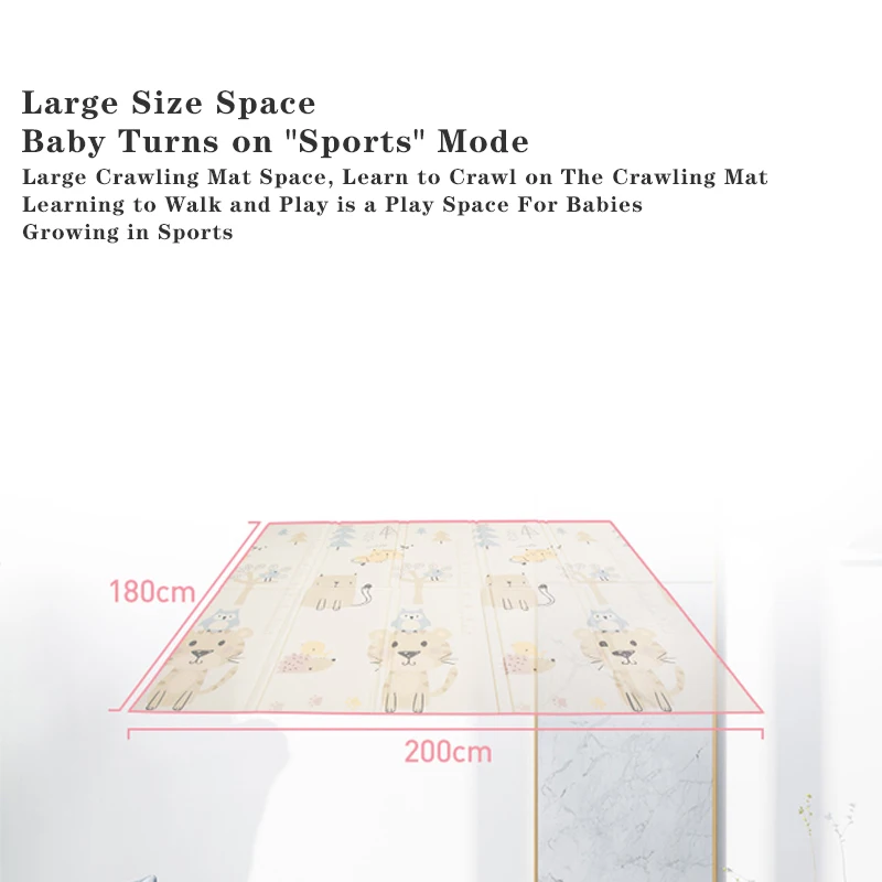1.8*2*0.8CM Foldable Baby Mat Moisture-proof And Waterproof Playmats Educational Thickened Children's Play Folding | Мать и ребенок