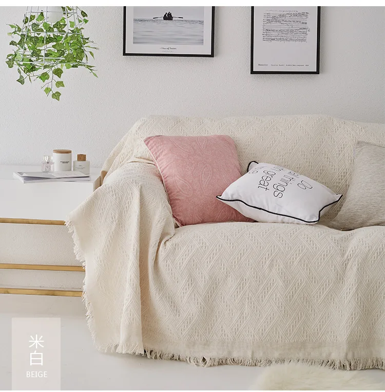 Однотонный чехол для дивана хлопковые чехлы из полиэстера в гостиную бежевое