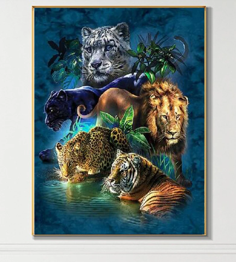 Новые наборы для алмазной вышивки 5d вышивка крестиком с тигром домашнего декора