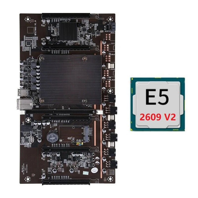 Материнская плата для майнинга BTC X79 H61 + E5 2609 V2 CPU 5X PCI-E 8X LGA 2011 DDR3 поддержка 3060 3080 GPU |
