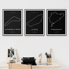 Абстрактный F1 схема гоночного автомобиля Схема дорожка плакат и печать настенная живопись холст картина для гостиной украшение дома