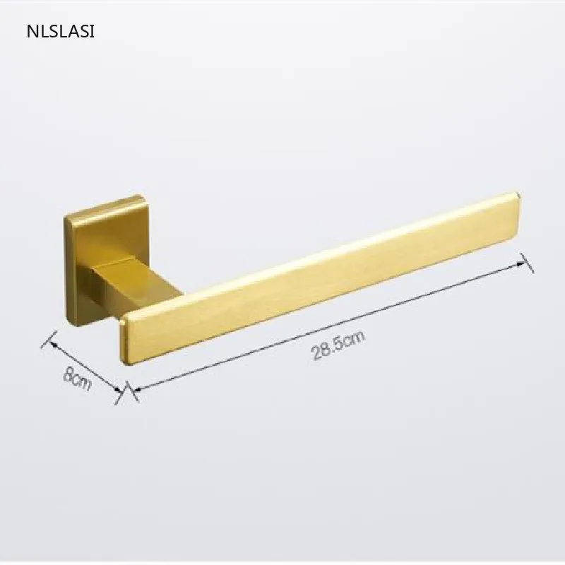 

Golden Light Luxury Aluminum Wall Mounted Punch-free Towel Rack Bath Rail Hanger Towel Holder Bathroom Accessories Storage Rack