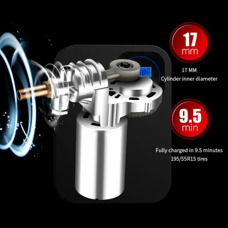 Компрессор Воздушный беспроводной цифровой 120 Вт портативный |