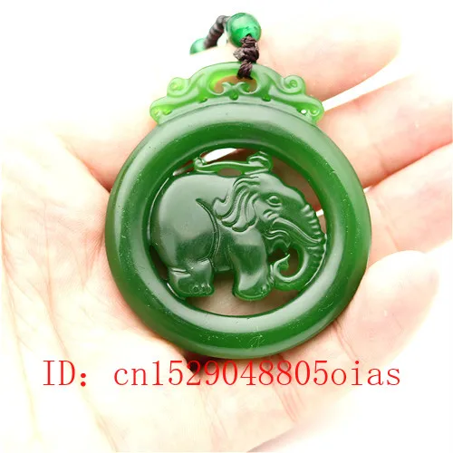 Натуральный зеленый китайский нефритовый слон ожерелье из бисера Шарм жадеит