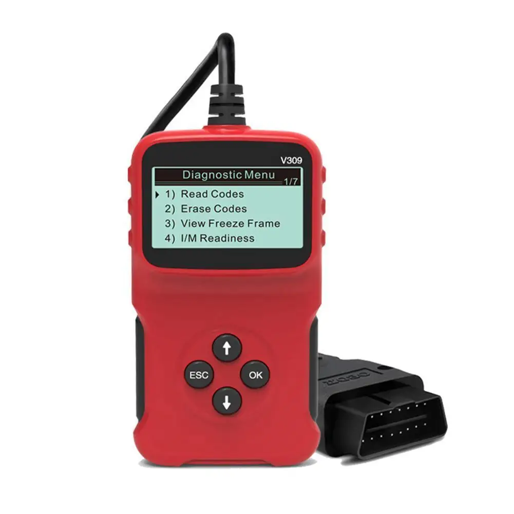

Upgrade OBD2 V309 Vehicles Code Reader Automotive Erase/Reset Fault Codes Diagnostic Scanner Code Reader Scanner Tool