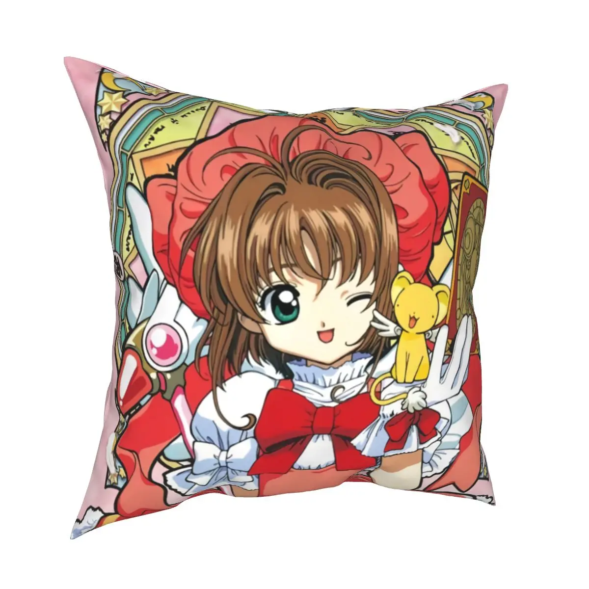 

Cardcaptor Sakura Anime Square Pillow Covers Bed Car Cute Sakura Kinomoto Japan Manga Cushion Cover Funny Pillowcase 45*45cm