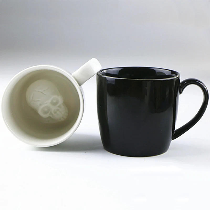 Керамическая чашка для Хэллоуина с черепом подарок на Хэллоуин и день рождения