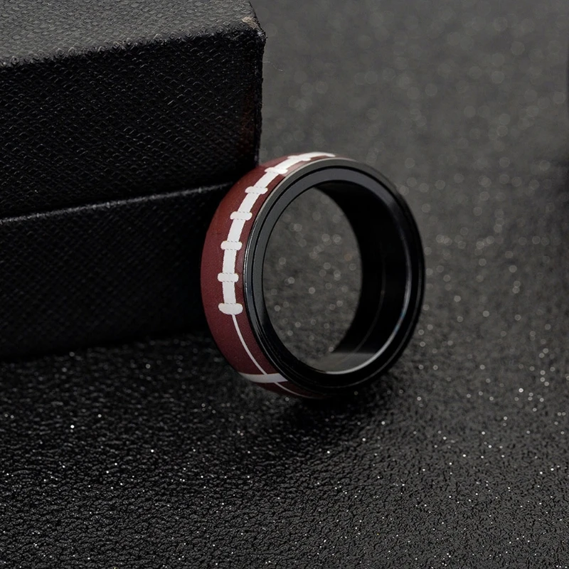 

4 Styles Stainless Steel Spinner Rings Basketball Soccer Volleyball Rugby Rings 45BC