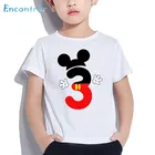 Детская футболка с рисунком мышки из мультфильма, от 1 до 10 лет детская одежда на день рождения забавная милая детская футболка для мальчиков и девочек