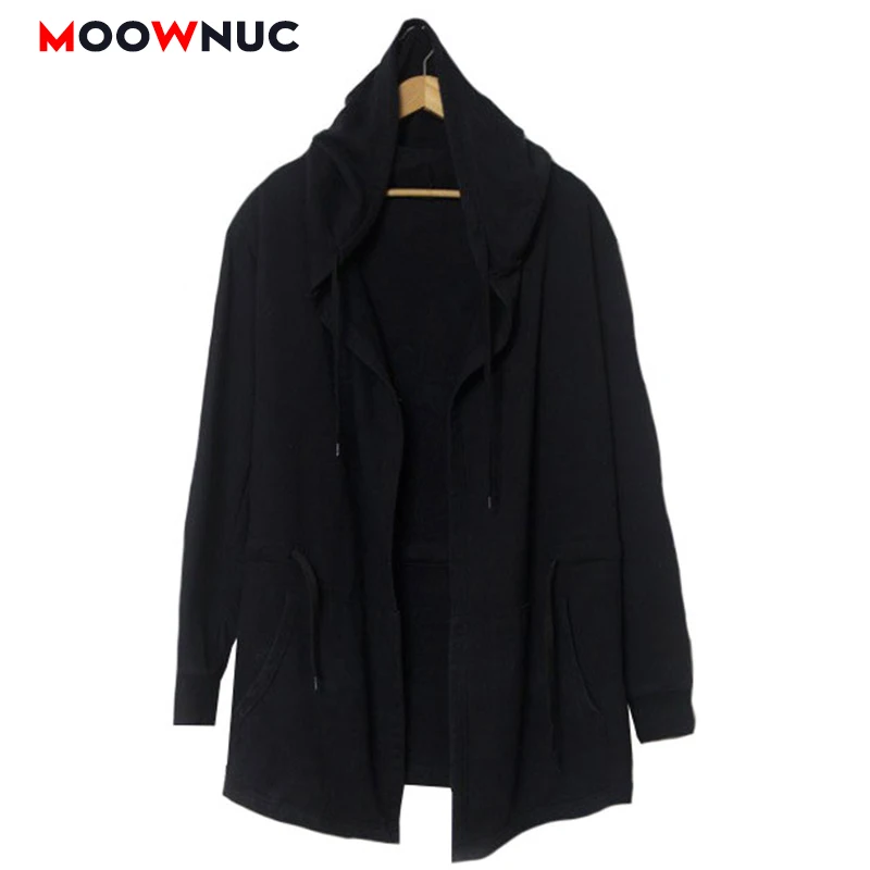 

Осеннее пальто, куртки, черный мужской Тренч, ветровка, плащ, тонкая Длинная однотонная модная шляпа, тренчи, мужские пальто MOOWNUC