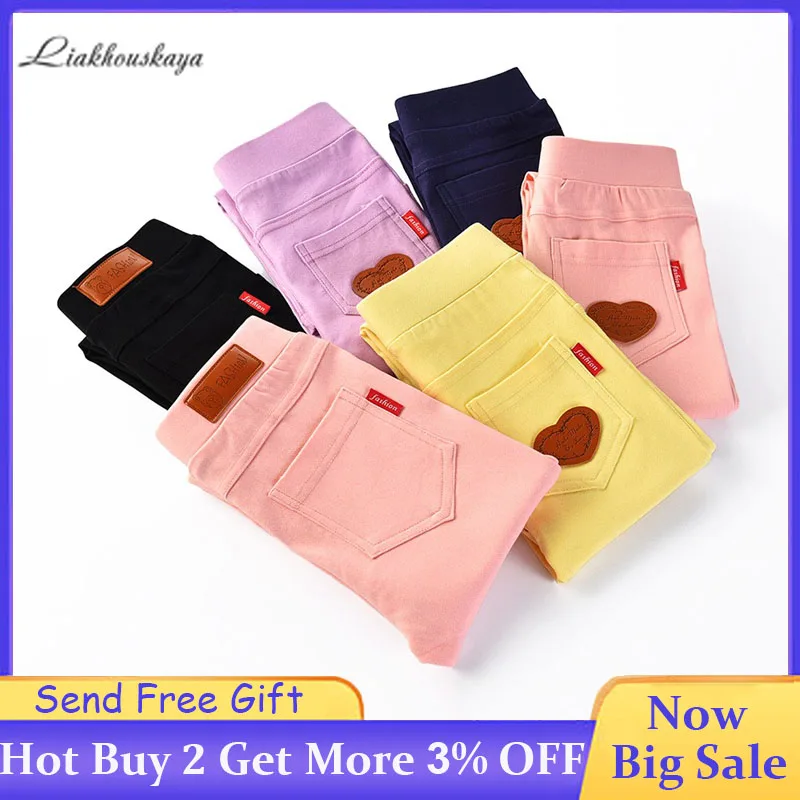 Детские леггинсы новинка 2019 осенне-зимние детские брюки бархатные плотные