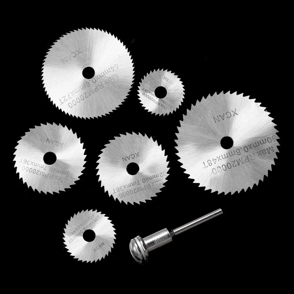 7pcs HSS Circular Saw Blades Rotary Cutting Tools Kit Set with 1/8