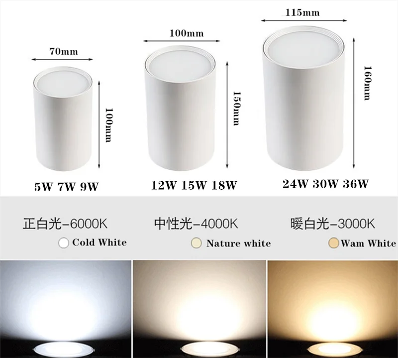 Диммируемый потолочный светильник с поверхностным креплением точечный