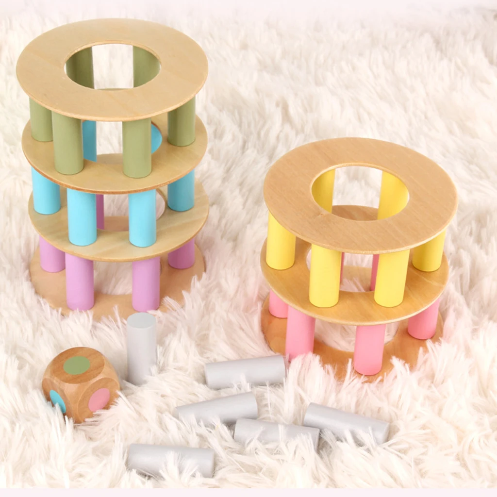 Строительные блоки пишущие башни набор для укладки баланс игра дети развивающая