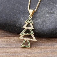 aibef christmas tree chain choker necklace women collar cubic zirconia necklaces jewellery christmas party girl new trendy gift
