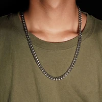 65 dropshippingchain thick long necklace titanium steel punk wide chain necklace jewelry accessory